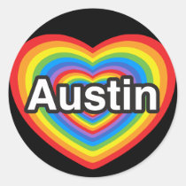 I Liebe Austin. Liebe I Sie Austin. Herz aufkleber