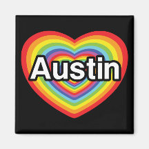 I Liebe Austin, Regenbogenherz Kühlschrankmagnete