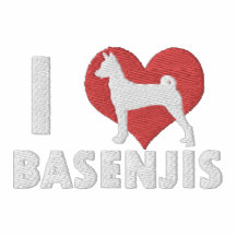 I Liebe-Basenjis gesticktes Hemd (lange Hülse)