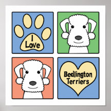 I Liebe Bedlington Terrier Plakatdruck