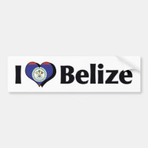 I Liebe-Belize-Flagge Autoaufkleber