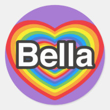 I Liebe Bella. Liebe I Sie Bella. Herz Runde Aufkleber