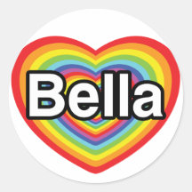 I Liebe Bella: Regenbogenherz Stickers