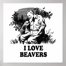 I Liebe-Biber Plakatdruck