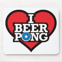 I Liebe-Bier Pong - Rot Mauspad