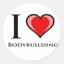 I Liebe-Bodybuilding Runder Aufkleber