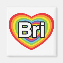 I Liebe Bri: Regenbogenherz Magnete