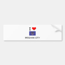 I Liebe Brigham Stadt Utah Autoaufkleber