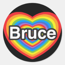 I Liebe Bruce. Liebe I Sie Bruce. Herz aufkleber