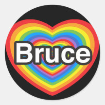 I Liebe Bruce. Liebe I Sie Bruce. Herz Runder Aufkleber
