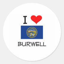 I Liebe Burwell Nebraska Runde Aufkleber