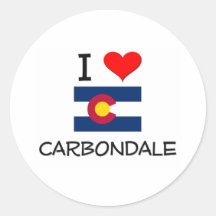 I Liebe CARBONDALE Colorado Runder Aufkleber