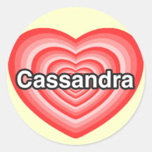 I Liebe Cassandra. Liebe I Sie Cassandra. Herz Runder Sticker
