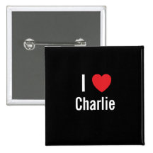 I Liebe Charlie Anstecknadelbuttons
