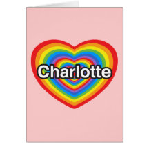 I Liebe Charlotte. Liebe I Sie Charlotte. Herz Grußkarten