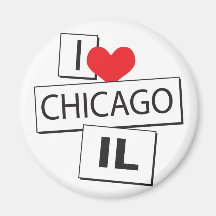 I Liebe Chicago IL Kühlschrankmagnet