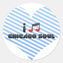 I Liebe-Chicago-Soul Runder Sticker