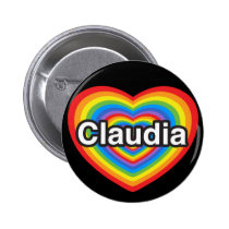 I Liebe Claudia. Liebe I Sie Claudia. Herz buttons