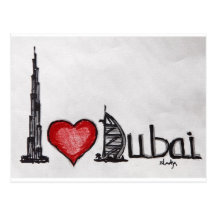 I Liebe Dubai Postkarten
