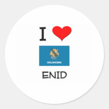 I Liebe Enid Oklahoma Runde Sticker