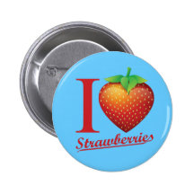 I Liebe-Erdbeere Anstecknadelbuttons