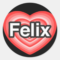 I Liebe Felix. Liebe I Sie Felix. Herz aufkleber