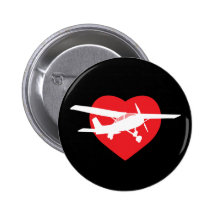 I Liebe-Flugzeuge Anstecknadelbutton