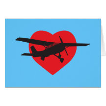 I Liebe-Flugzeuge Grußkarten