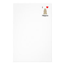I Liebe-Flusspferde (3) Personalisiertes Druckpapier