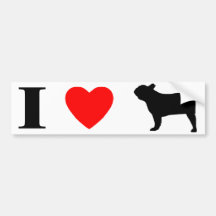 I Liebe-französische Bulldoggen Autosticker