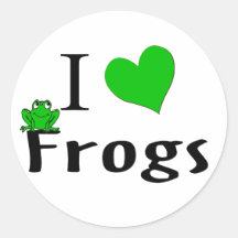 I Liebe-Frösche Runde Sticker