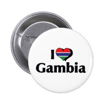 I Liebe-Gambia-Flagge Button