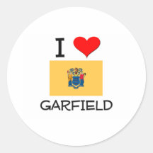 I Liebe Garfield New-Jersey Runder Aufkleber
