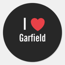 I Liebe Garfield Runder Sticker