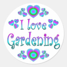 I Liebe-Gartenarbeit Runde Aufkleber