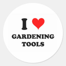 I Liebe-Gartenarbeit-Werkzeuge Runder Sticker