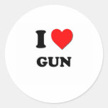 I Liebe-Gewehr Runde Aufkleber