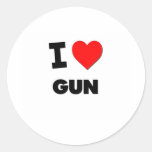 I Liebe-Gewehr Runder Sticker