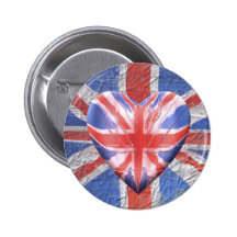I Liebe Großbritannien! Anstecknadelbuttons