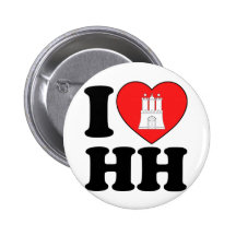 I Liebe Hamburg (HH) Anstecknadelbuttons