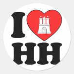 I Liebe Hamburg (HH) Runder Aufkleber
