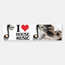 I Liebe-Haus-Musik Auto Sticker