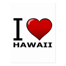 I LIEBE HAWAII POSTKARTEN