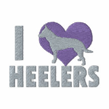 I Liebe-Heelers gesticktes langes Hülsen-T-Shirt
