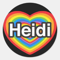 I Liebe Heidi. Liebe I Sie Heidi. Herz aufkleber