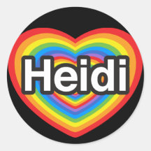 I Liebe Heidi. Liebe I Sie Heidi. Herz Aufkleber