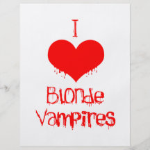 I Liebe(Herz) blonde Vampires Vollfarbige Flyer