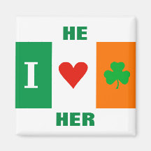 I Liebe-Herz-Kleeblatt-Irland-Flaggen-Magnet Magnete