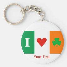 I Liebe-Herz-Kleeblatt-Irland-Flaggen-Schlüsselrin Schlüsselanhänger