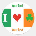 I Liebe-Herz-Kleeblatt-Irlandnamensumbau Aufkleber